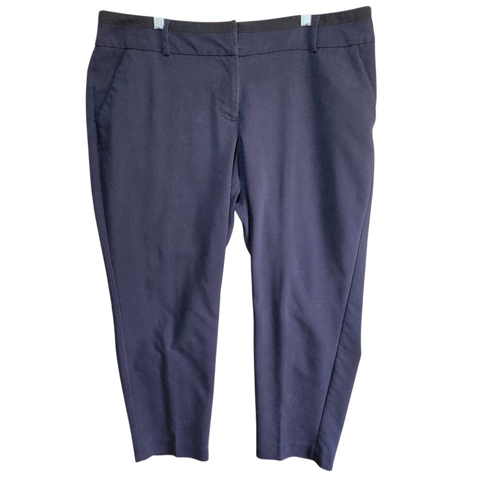 Navy Blue Cotton Blend Capri Pants Size 16